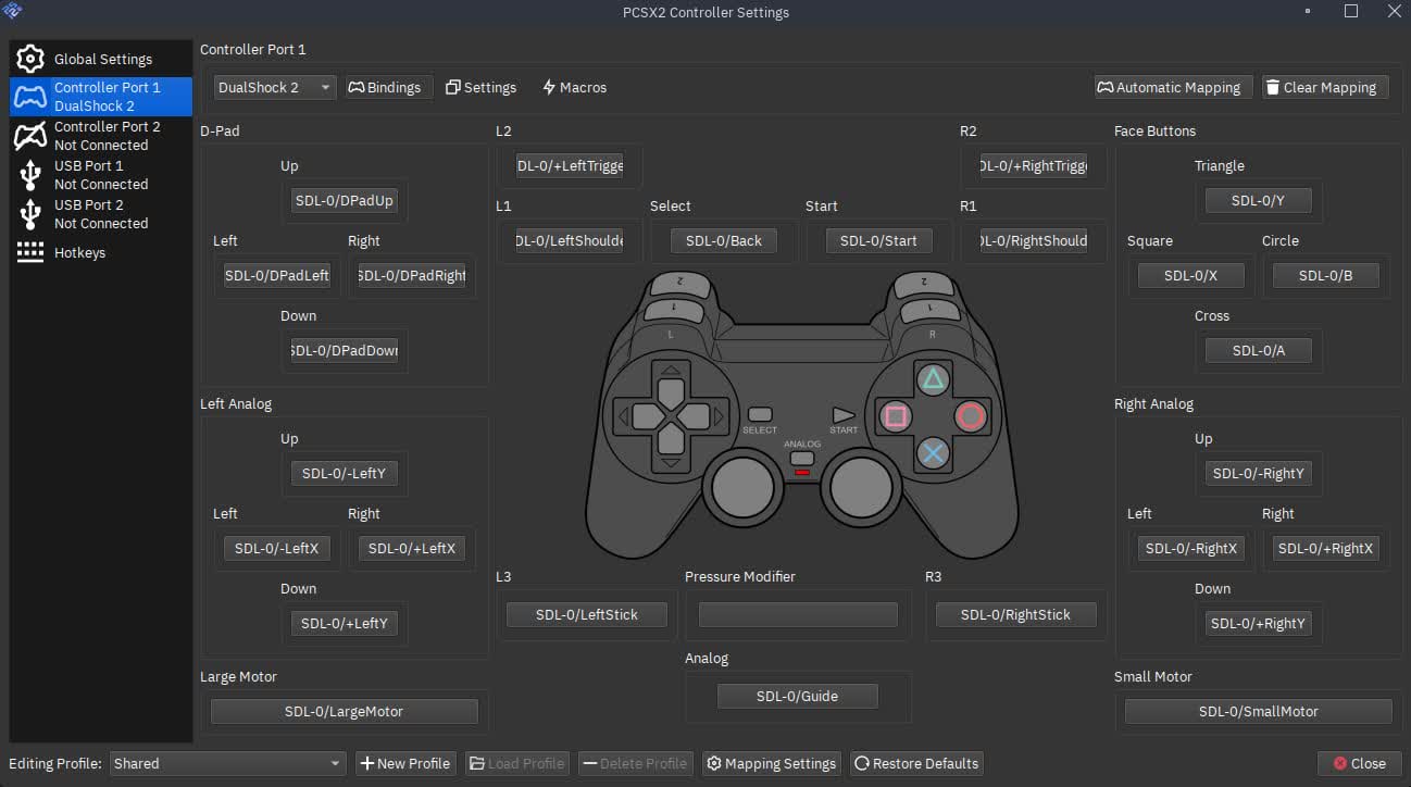PCSX2 running a PS2 game in the emulator window