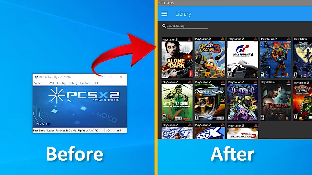 PCSX2 gameplay with upscaled 3D graphics
